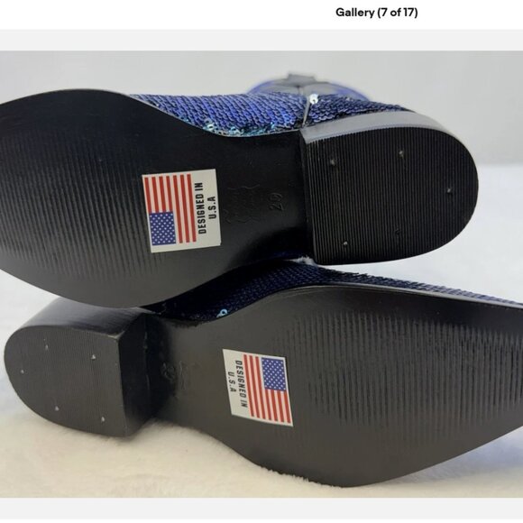 White Diamond Youth Girl Sequins Pointed Cowgirl Boots sz 20 or 4.5-5 US - Picture 7 of 16